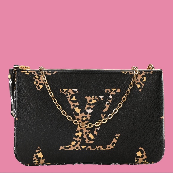 Louis Vuitton Monogram Giant Jungle Pochette Double Zip Black - Picture 1 of 9